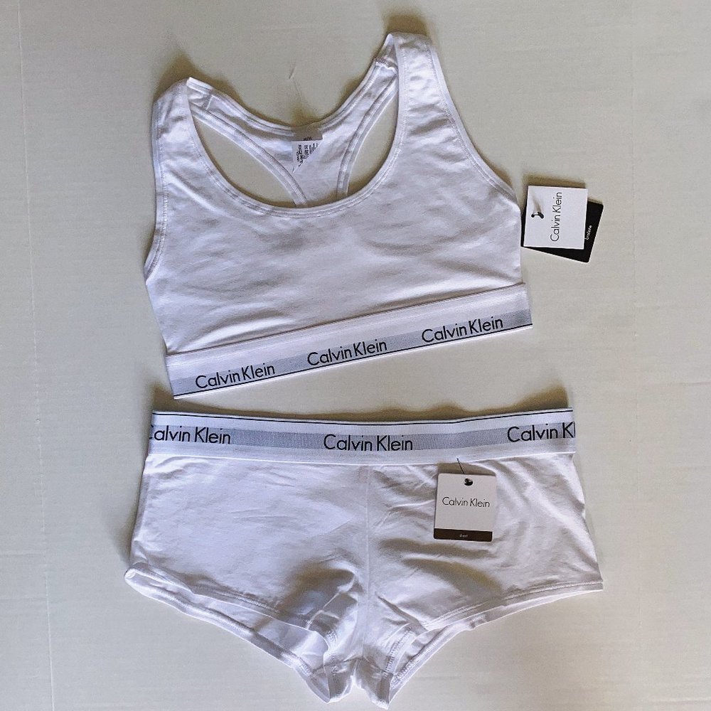 NEW Calvin Klein MODERN  Modal Bralette Boyshorts
